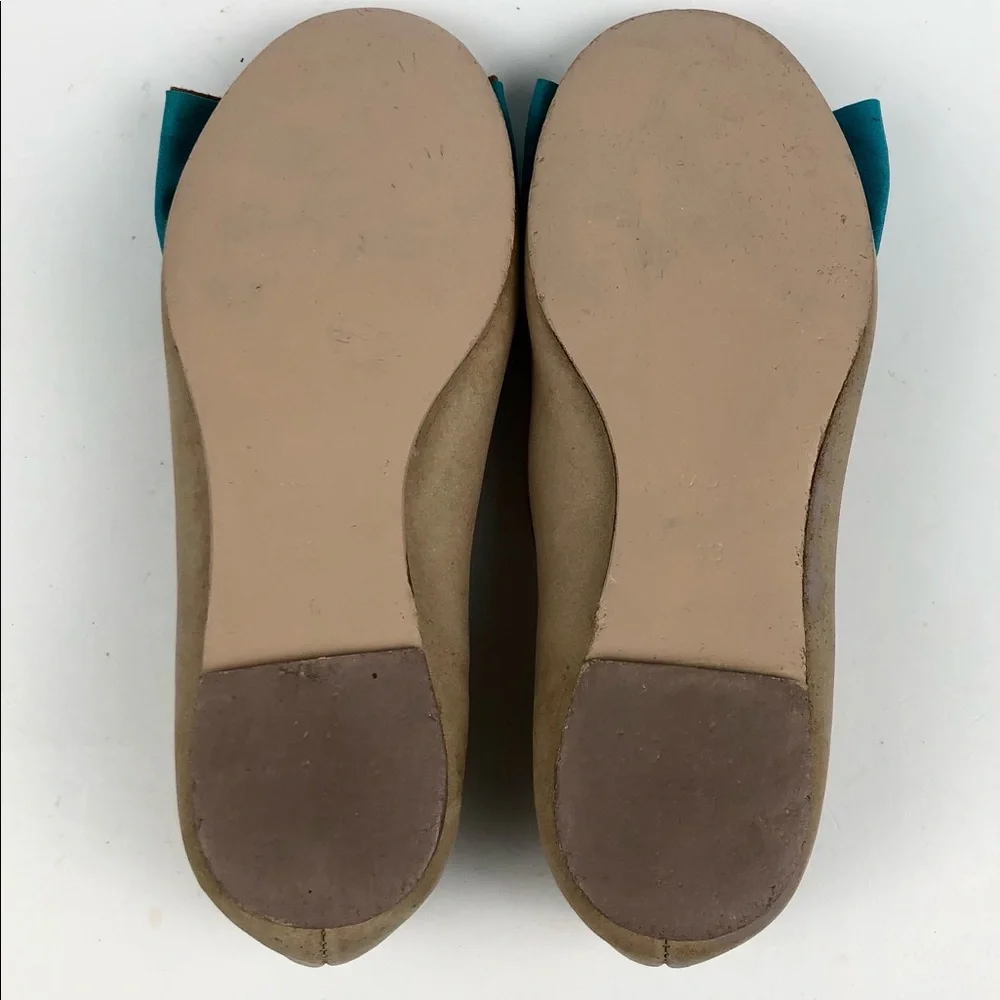Crew Cuts Girls Tan Leather Ballet Flats Sz 13